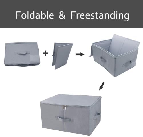 17.6 X 13.6 X 9.7",Folding Closet Clothes Storage Boxes with Zip Lid, 2 PCS - Image 5