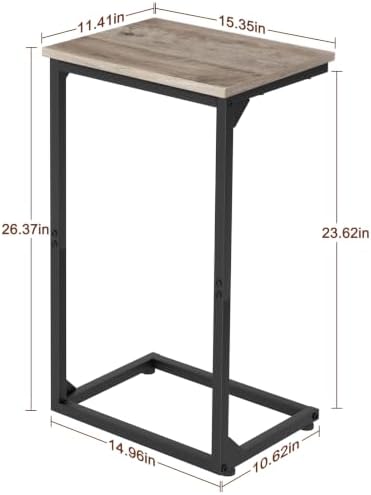 AMHANCIBLE Couch Side Table for Sofa, 26.37" Tall C Shaped End Table - Image 3