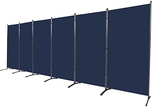 6 Panel Folding Room Divider, Sturdy Frame Freestanding Wall Divider by YASRKML