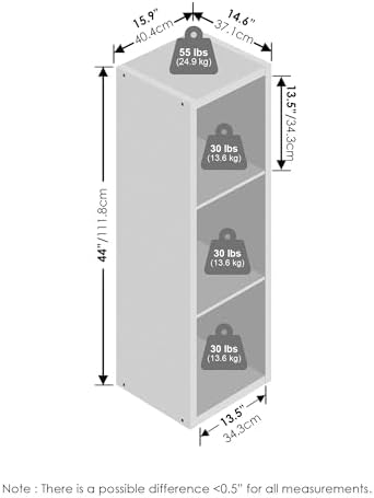 Furinno Cubic Extra Thick 3-Cube Closet Organizers and Storage, White - Image 2