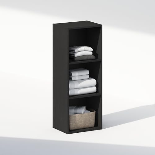 Furinno Reed Closet Organizers and Storage, 3-Tier Closet Organizer, Open Shelf Closet Storage, for Wardrobe, Bedroom, Living Room, Blackwood - Image 3