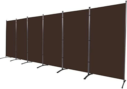 6 Panel Folding Room Divider, Sturdy Frame Freestanding Wall Divider by YASRKML