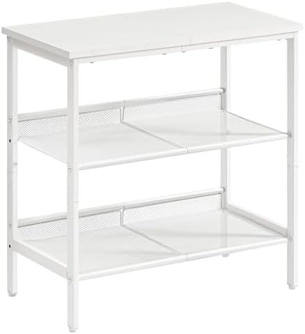 HOOBRO End Table, 3-Tier Narrow Side Table, Nightstand with 2 Flat or Slant Adjustable Shelves for Small Spaces, Hallway, Living Room, Bedroom, Sturdy, Easy Assembly, White WT23BZ01G1 by HOOBRO