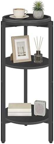 HOOBRO Small Round Side Table, 3-Tier Circle End Table for Small Space by HOOBRO
