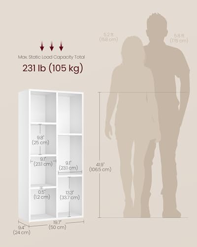 VASAGLE Set of 2 Bookshelves, 5 Cubes, 19.7 x 9.4 x 41.7 Inches - Image 3