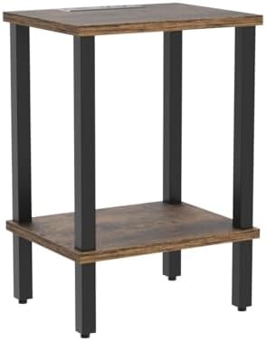 TUTOTAK End Table with Charging Station, Side Table, Nightstand - Image 5