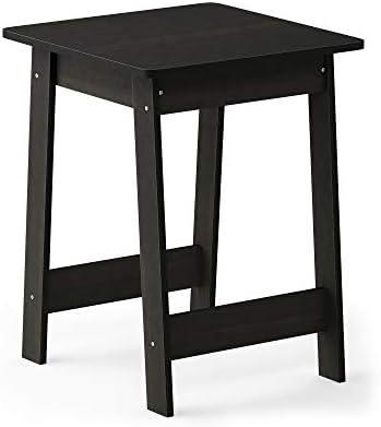 Furinno BEGINNING Side Table, Square Modern End Table with H-Legs, Night Stand, Bedside Table, Soft Edges, Easy Assembly, for Living Room, Bedroom, Espresso - Image 6
