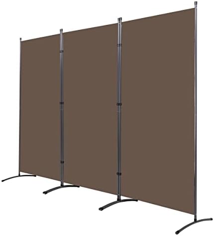 3 Panel Folding Room Divider,102" Wx71.3 H Portable Privacy Screen,Brown by JVVMNJLK