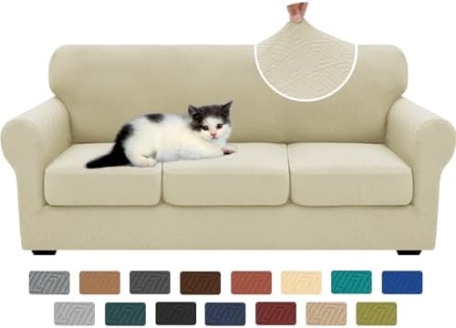 XINEAGE 4-Piece Stretch Sofa Cover, Washable Couch Covers for Dog by XINEAGE