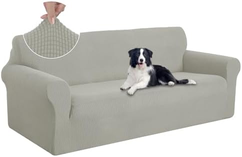 U-NICE HOME Oversized Stretch Couch Cover Slipcover, Taupe by U-NICEHOME