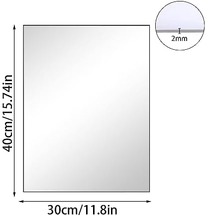 16 x 12'' x 2Pcs Glass Wall Mirror Tile with Self Adhesive Tapes - Image 2