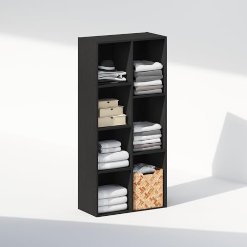 Furinno Reed Closet Organizers and Storage, 7-Cube Closet Organizer, Open Shelf Closet Storage, for Wardrobe, Bedroom, Living Room, Blackwood - Image 4