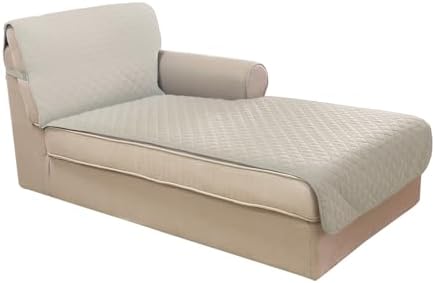 U-NICE HOME Sectional Couch Cover Chaise Lounge Cover, Beige/Beige by U-NICEHOME