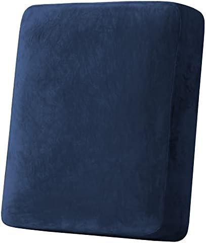 H.VERSAILTEX Velvet Stretch Couch Cushion Cover Plush Cushion Slipcover for Chair Cushion Furniture Protector Seat Cushion Sofa Cover (1 Piece Armchair Cushion Covers, Navy) by HVERSAILTEX