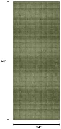 KOZYFLY Woven 2x5 Entry Runner Rug, Washable Runners for Entryway, Non Slip Hallway Rug, Small Throw Carpet Runner for Kitchen, Bedside, Hall, Bathroom, Olive Green/Earthy Green - Image 2