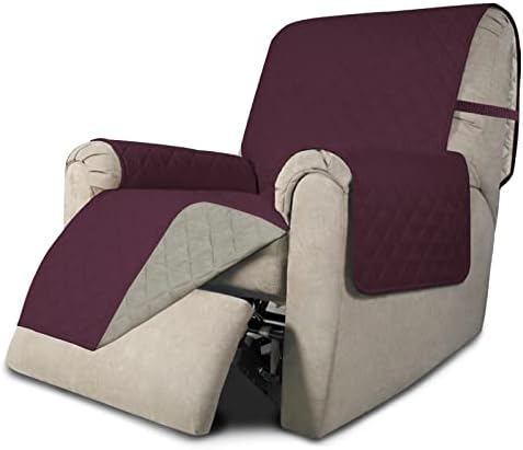 Easy-Going Reversible Couch Cover, Recliner 22 in, Wine/Beige by Easy-Going