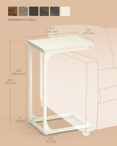 VASAGLE C-Shaped End Table, Small Sofa Side Table with Metal Frame - Image 3