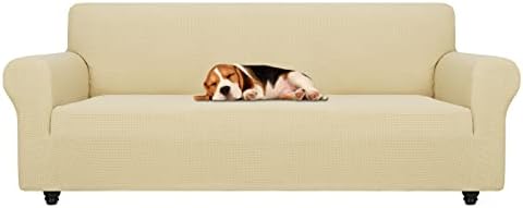 ZNSAYOTX Stretch Oversized Couch Cover Universal Sofa Covers for Living Room Dogs Pet Furniture Protector Spandex Extra Large Sofa Slipcovers with Anti Slip Foam Sticks (Beige, XL Sofa) by ZNSAYOTX