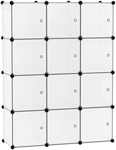 C&AHOME 12-Cube Storage Organizer with Door Cube Shelf Closet Cabinet White by CAHOME