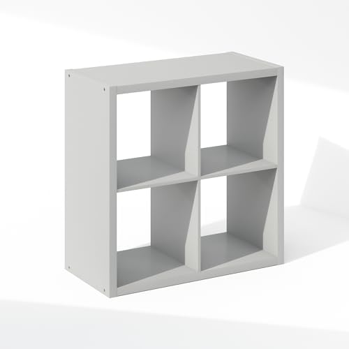 Furinno Cubic Extra Thick 4-Cube Closet Organizers and Storage, Light Grey - Image 7