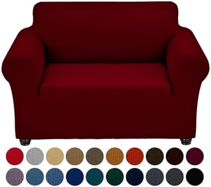 Joccun Christmas Stretch Chair Couch Cover,1-Piece Sofa Slipcover Spandex Jacquard Fabric Sofa Covers with Elastic Bottom,Washable Furniture Protector for Dogs,Cats,Kids(Armchair,Red Dahlia) by Joccun