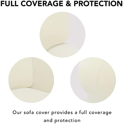 PureFit Stretch Loveseat Covers Fleece Couch Covers for Sofa Ivory - Image 4