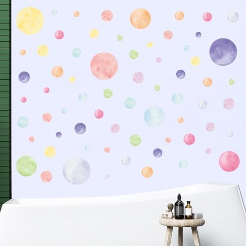 AOWDIAO 68 Large Watercolor Polka Dot Wall Decals, Peel and Stick Vinyl Stickers for Girls Bedroom, Nursery, Playroom, Classroom Pastel Decor - Image 6