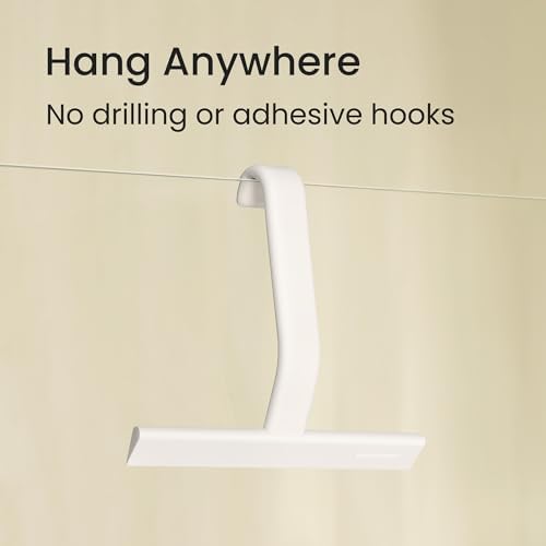 dancemoon JustHang Shower Squeegee with Built-in Hook, 10-Inch White - Image 3