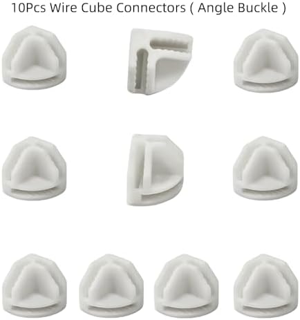 10Pcs Wire Cube Connectors, White Wire Cube Storage Connectors Corner Wire Grid Cube Shelf Plastic Connectors Clips for Wire Cube Storage Shelving Unit and Modular Closet Organizer, SATONBEYI - Image 2