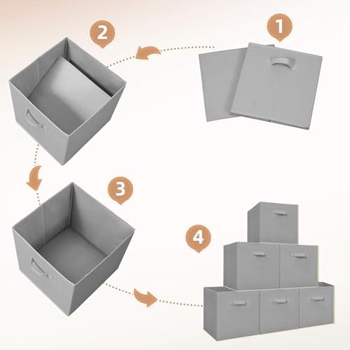 STORAGE MANIAC Storage Cubes, 13 Inch 8 Pack Collapsible Fabric Shelf Bins - Image 6