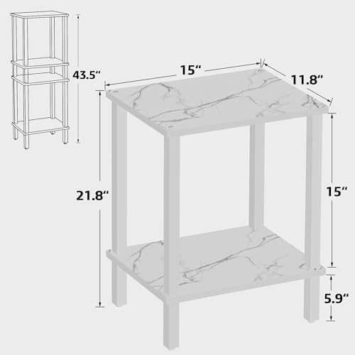 TUTOTAK End Table, Side Table, Nightstand, 2-Tier Storage Shelf - Image 2