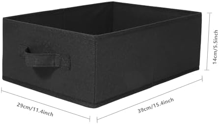 Clothings Collapsible Storage Bins, Foldable Organizers and Storage Baskets Cube Storage Bin for Bedroom Living Room (4 Pack, Black, 15.4x11.4x5.5inch) - Image 7
