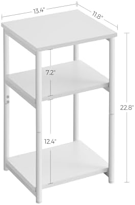 VASAGLE Side Table, Small End Table, Tall Nightstand, Steel Frame - Image 3
