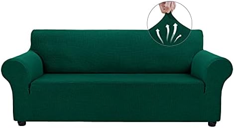 Stretch Couch Covers for Sofa Washable, 3 Cushion Couch,Blackish Green by Asnomy