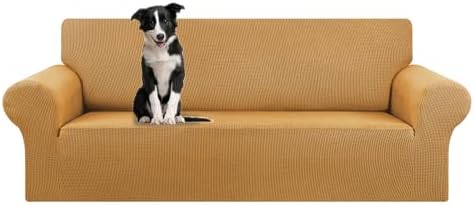KEKUOU Stretch Oversized Couch Covers for Sofa Slipcover,Golden by KEKUOU