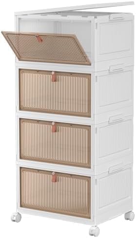 CTSNSLH 4 Tier Plastic Storage Bins with Lid 32QT - Stackable Storage Bins by CTSNSLH