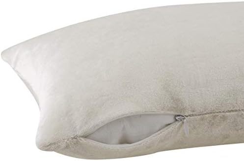 GIGIZAZA White Velvet 12x20 Lumbar Decorative Throw Pillow Covers Cases for Sofa Bed 2 Pack Soft Cushion Cover - Image 3