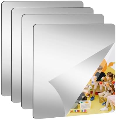 Mirror Stickers for Walls 10 Packs Self Adhesive Stick on Mirror Tiles by Abyssaly