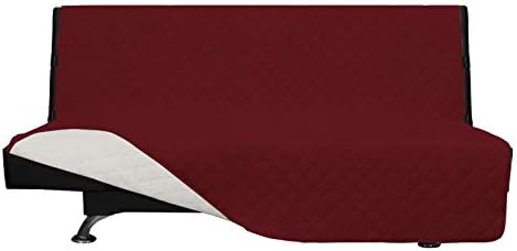 Easy-Going Reversible Couch Cover, Large Futon Sofa, Christmas Red/Ivory by Easy-Going