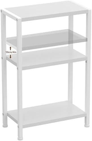 Heybly Small Narrow Side Table for Small Space, Thin Bedside TableHET006WT1 by HEYBLY