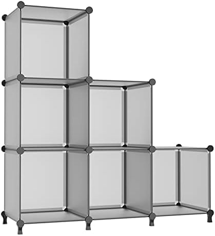 AWTATOS Cube Storage Organizer, Closet Organizers, 6 Cube Shelf, Grey by AWTATOS