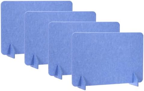 PATIKIL Desk Divider, 4 Set 24 x 16 Inch Acoustic Freestanding Desk Divider Desk Privacy Panel with 8 Pcs Support Feet for Library Office Workstation,Blue by PATIKIL