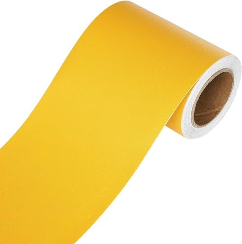 YENHOME Yellow Wallpaper Border Peel and Stick Mirror Frame Border Removable Waterproof Wallpaper Trim for Bathroom Kids Bedroom Bulletin Board Yellow Sticker for Bulletin Board Decoration 3"X236" by Yenhome