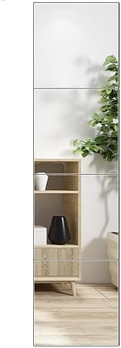 Glass Full Length Wall Mirror Tiles, 10" x 10" x 4PCS Home Gym Mirror by Ruomeng