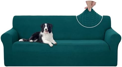 U-NICE HOME Stretch Couch Cover Slipcover for 3 Cushion Sofa, Blue by U-NICEHOME