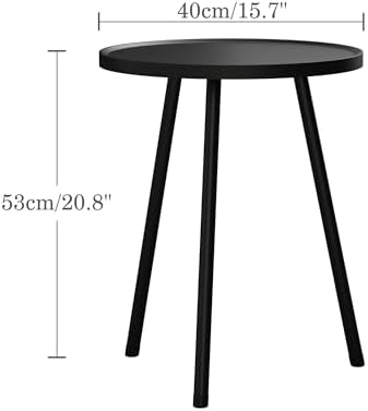 Round Side Table, Small End Table, Drink Table for Couch, Mini Tea Table for Sofa, Modern Accent Nightstand for Small Space, Living Room Bedroom LET521BK - Image 2