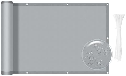 SUNLAX Waterproof Balcony Privacy Screen 3'x6' Grey Fence Cover by SUNLAX