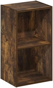 Furinno PASIR Book Shelf, 2-Tier Modern Bookshelf, Open Shelves Bookcase 9 x 12 x 21, Easy Assembly, for Living Room, Bedroom, Home Office, Amber Pine - Image 6