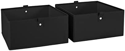 RiverRidge Folding Storage Bins - 2-pack of 5in Tall Black Cubes by RiverRidgeHome