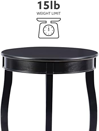 Powell Furniture Round Table with Shelf, Black - Image 4